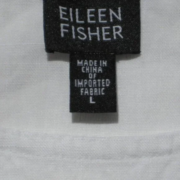Eileen Fisher 100% Irish Linen Size Large L Sleeveless Tank Top White Excellent - Picture 2 of 6